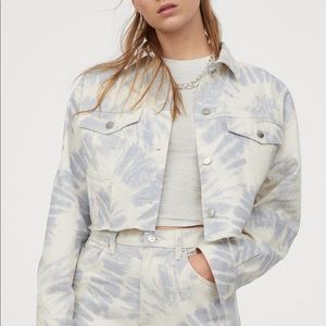 Tie Dye Cropped Denim Jacket